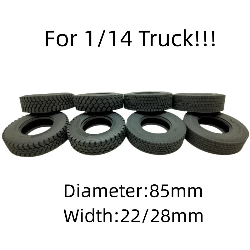 

Tamiya 22/28mm Rubber Road Tyres Wheels Tires for 1:14 Tamiya RC Truck Trailer Tractor Wheel Rims Accessories Parts