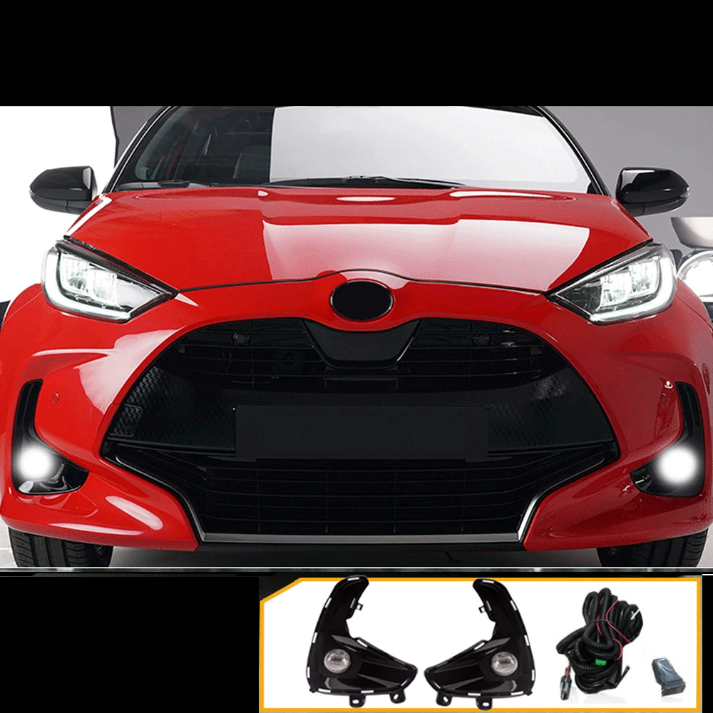 1 Pair Halogen Fog Lamp Daytime Running Light Cable With Relay Assembly For Toyota Yaris Vios 2020 2021 2022 LED Fog Lamp