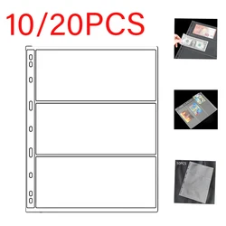 10pcs Loose Leaf Sheet  Money Collection Album 2/3/4-Slot Transparent Banknotes Holder Portable Paper Money Protective Bag Paper