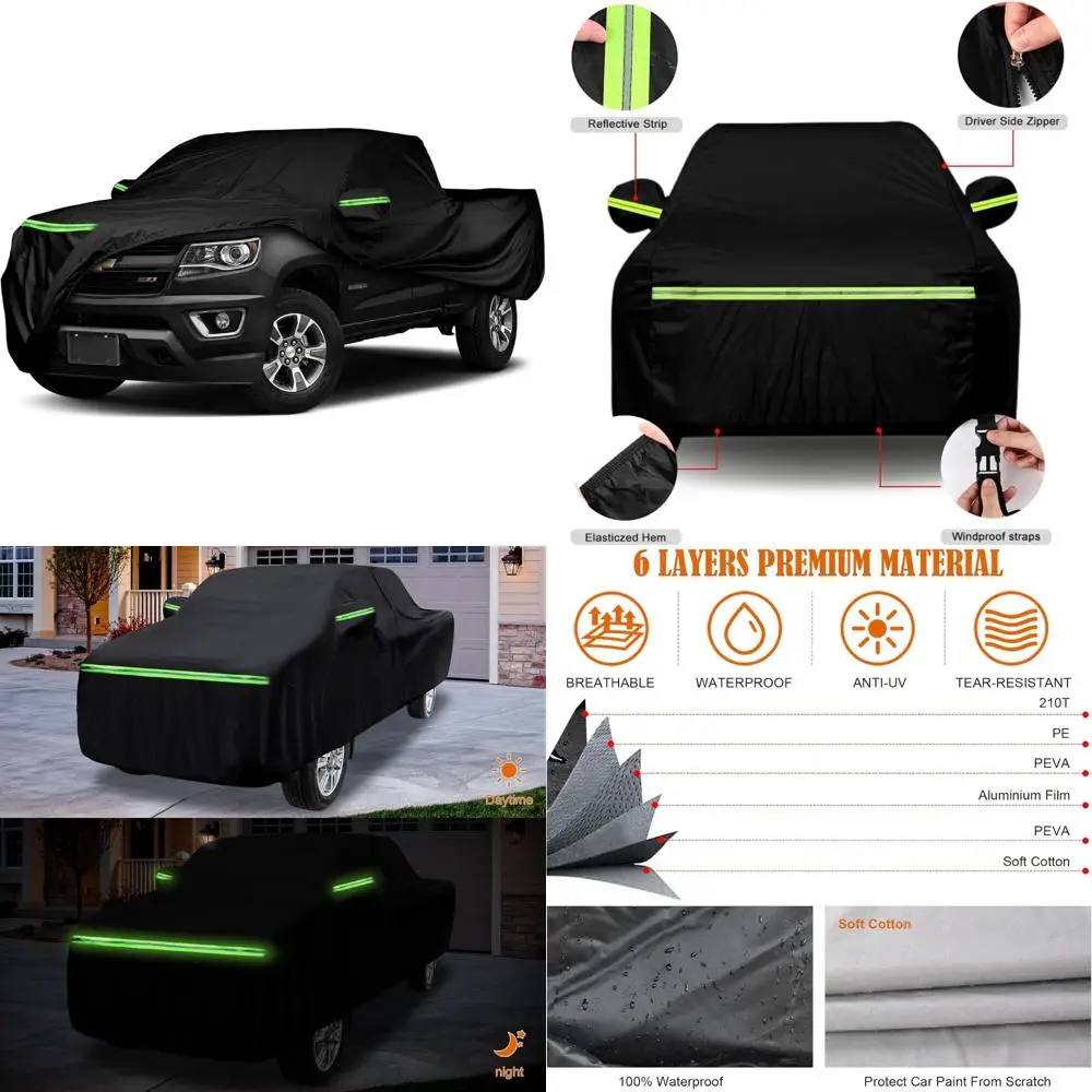 

All-Weather 6ft Crew Cab Truck Cover, 6 Layers Waterproof Replacement for 2005-2024 Models, Suitable for Toyota Tacoma and Ford