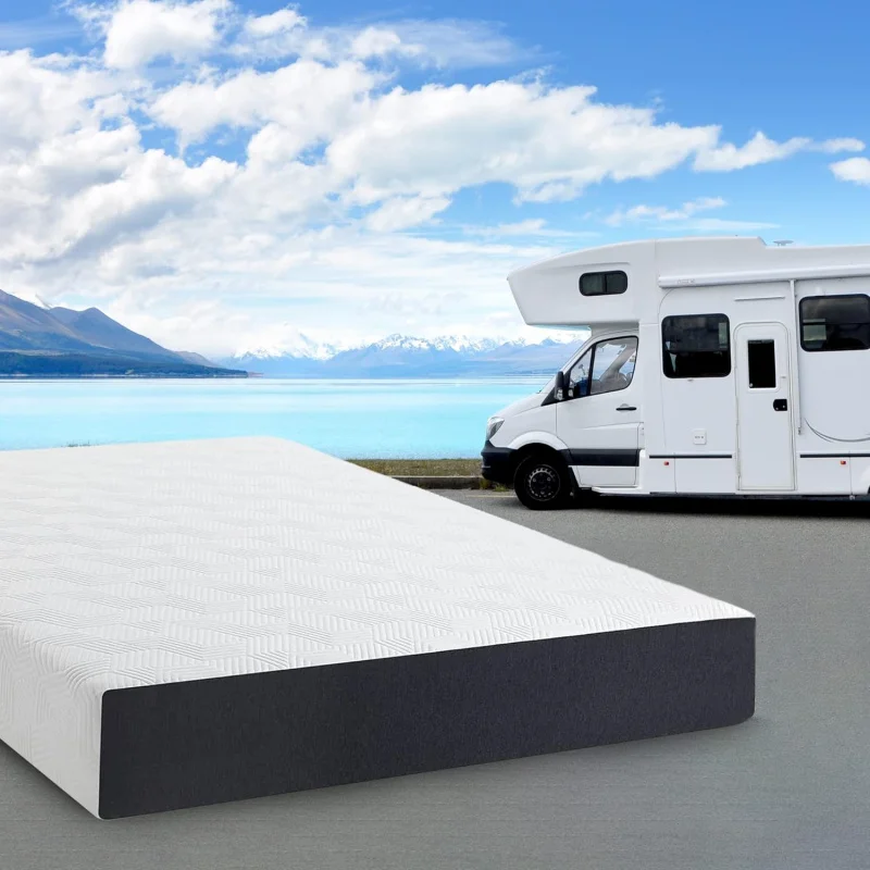 

10 Cooling Gel & Charcoal Foam Mattress, Medium Feel, Short Size RV/, Bed in a Box, Temp-Regulati