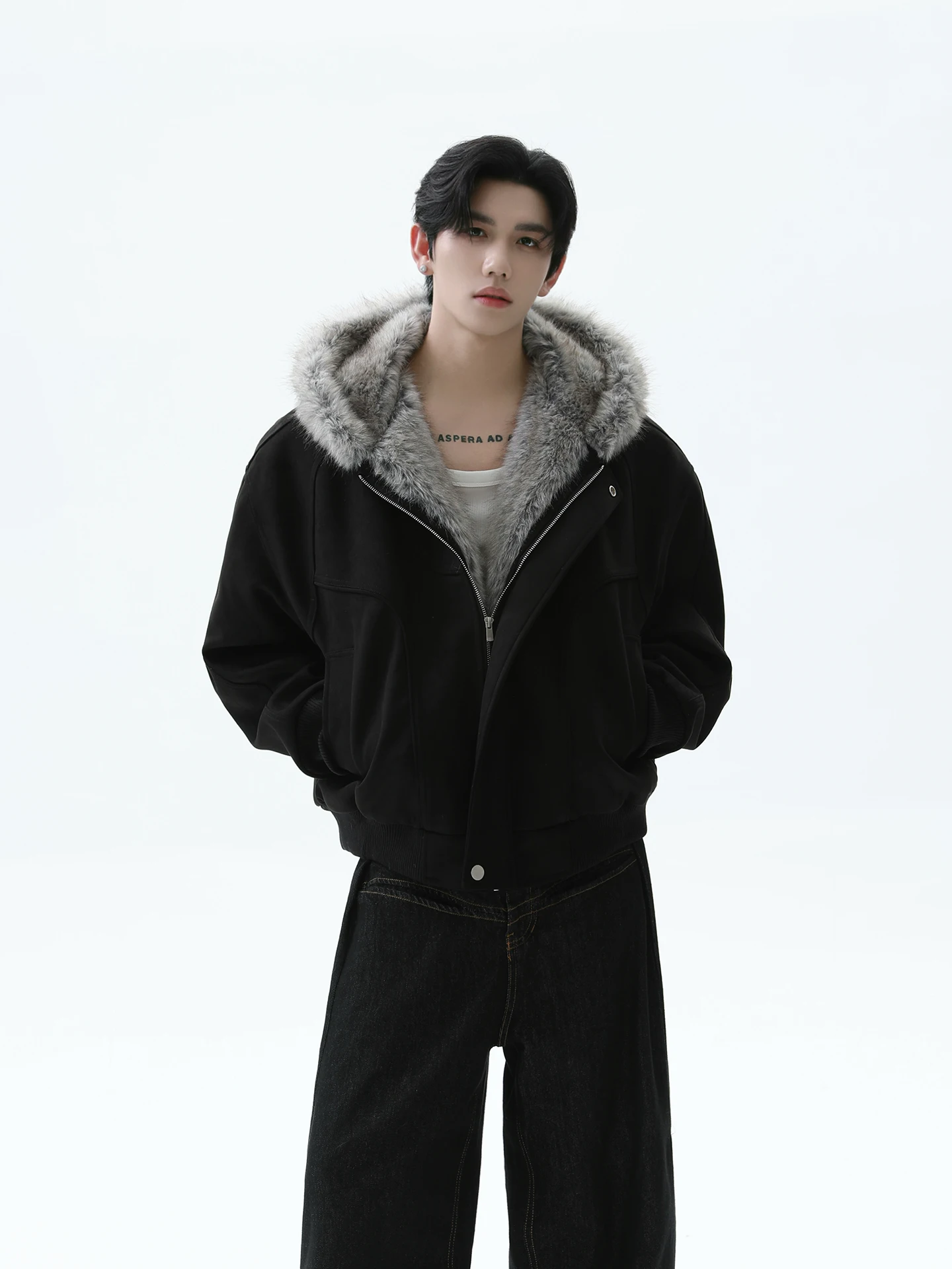 Men's 2025 Winter New Hooded Parkas Stylish Loose Comfort Warm Solid Color Long Sleeve Tops Male Handsome Zipper Hoodies Parkas