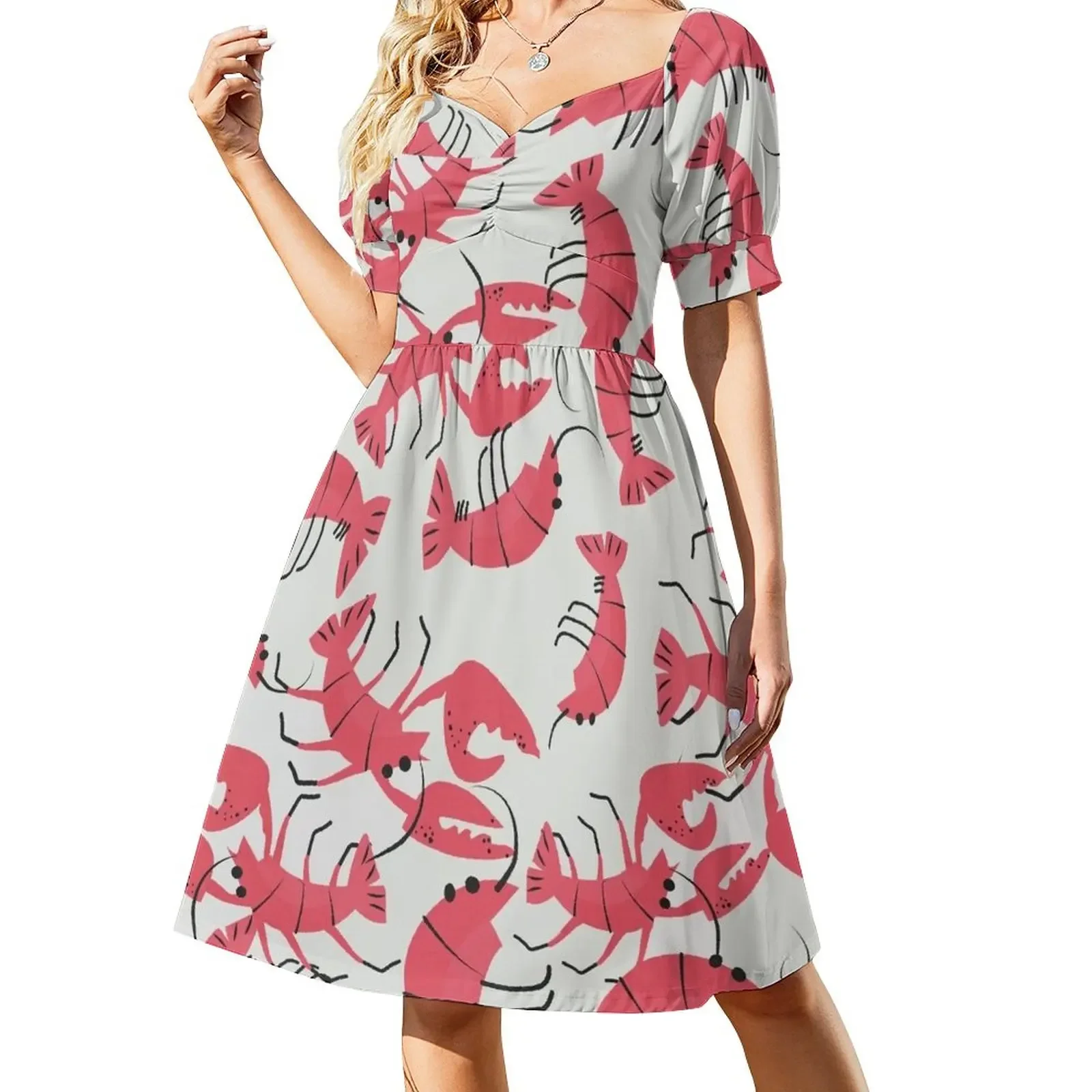 

Red lovely Lobster Short-Sleeved Dress dresses summer woman 2025 Women long dress evening dresses women Dance dresses