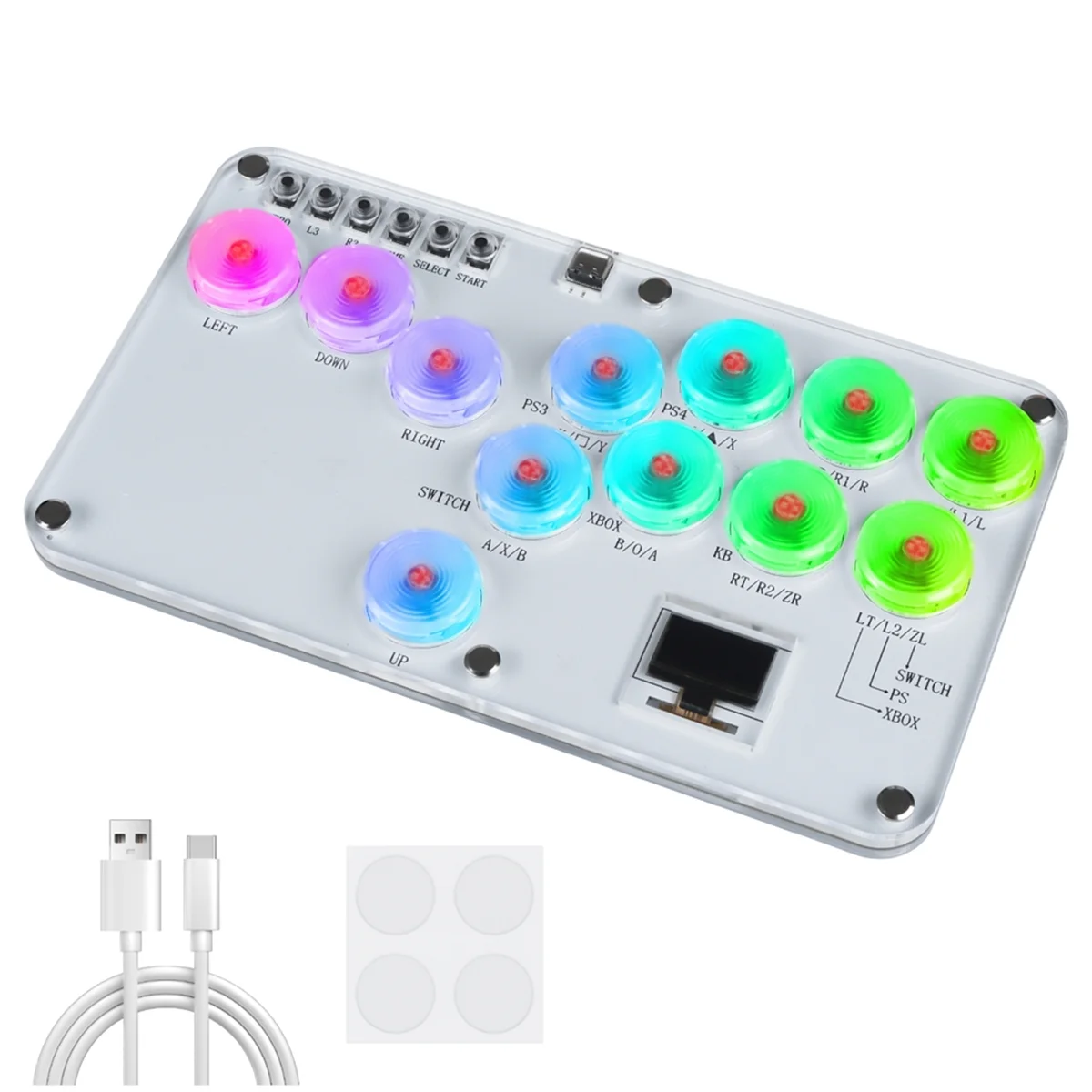 New HitBox Fighting Stick Controller Colorful RGB Light Fighting Game Arcade Game Keyboard for PC PS3 PS4 Switch