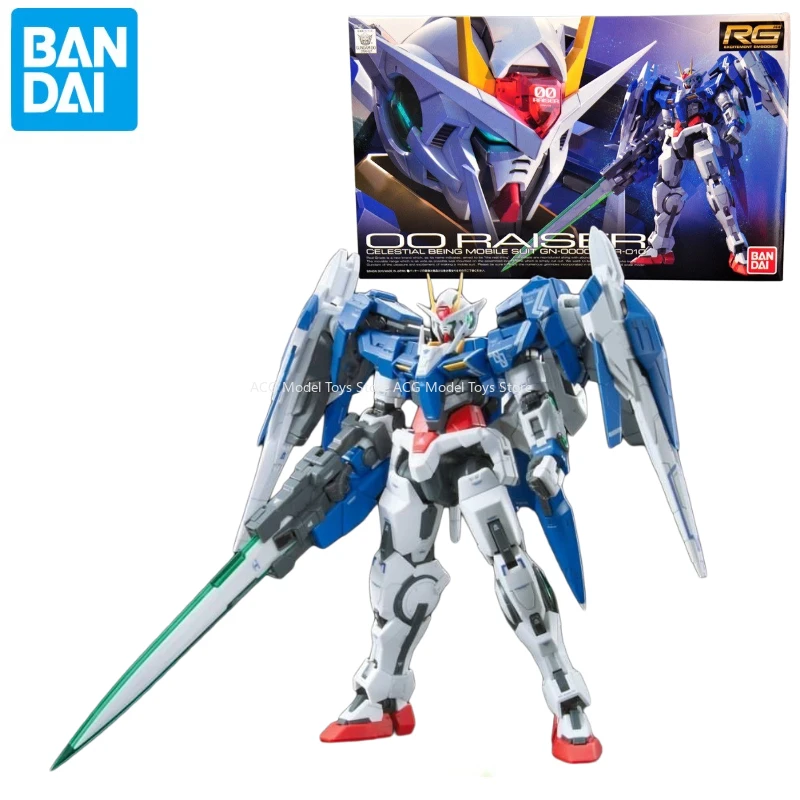 In Stock Bandai RG 1/144 00 Raiser Gundam 00 Anime Action Figure Model Assemble Toys Collection Gift