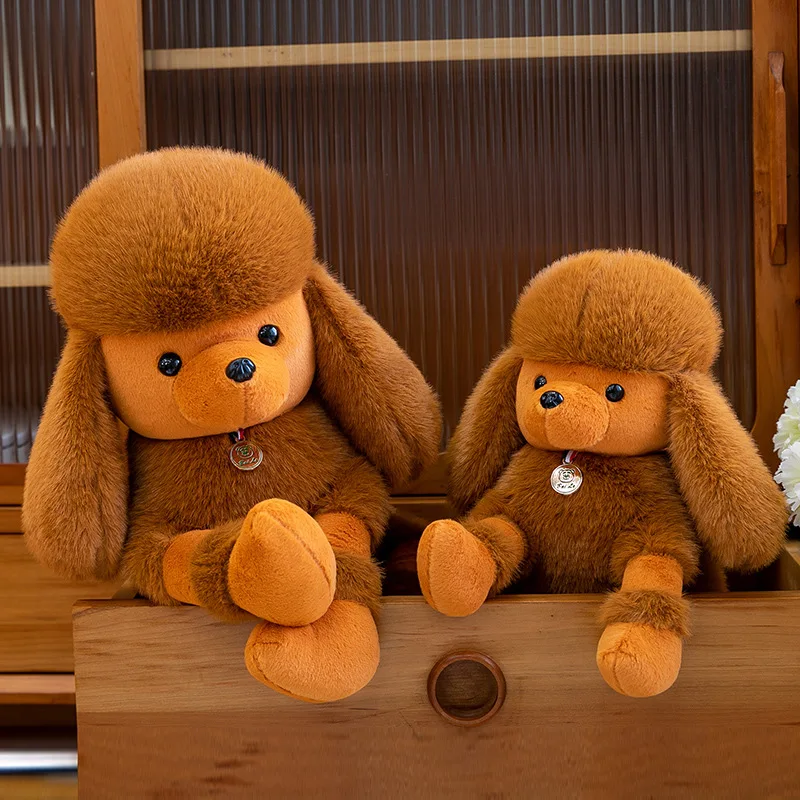 Jouet en peluche caniche de dessin animé Kawaii 25/30/40cm, chien Super doux, oreiller en peluche, jouet pour enfants, amoureux des chiens, cadeau d'anniversaire, décoration de canapé pour la maison