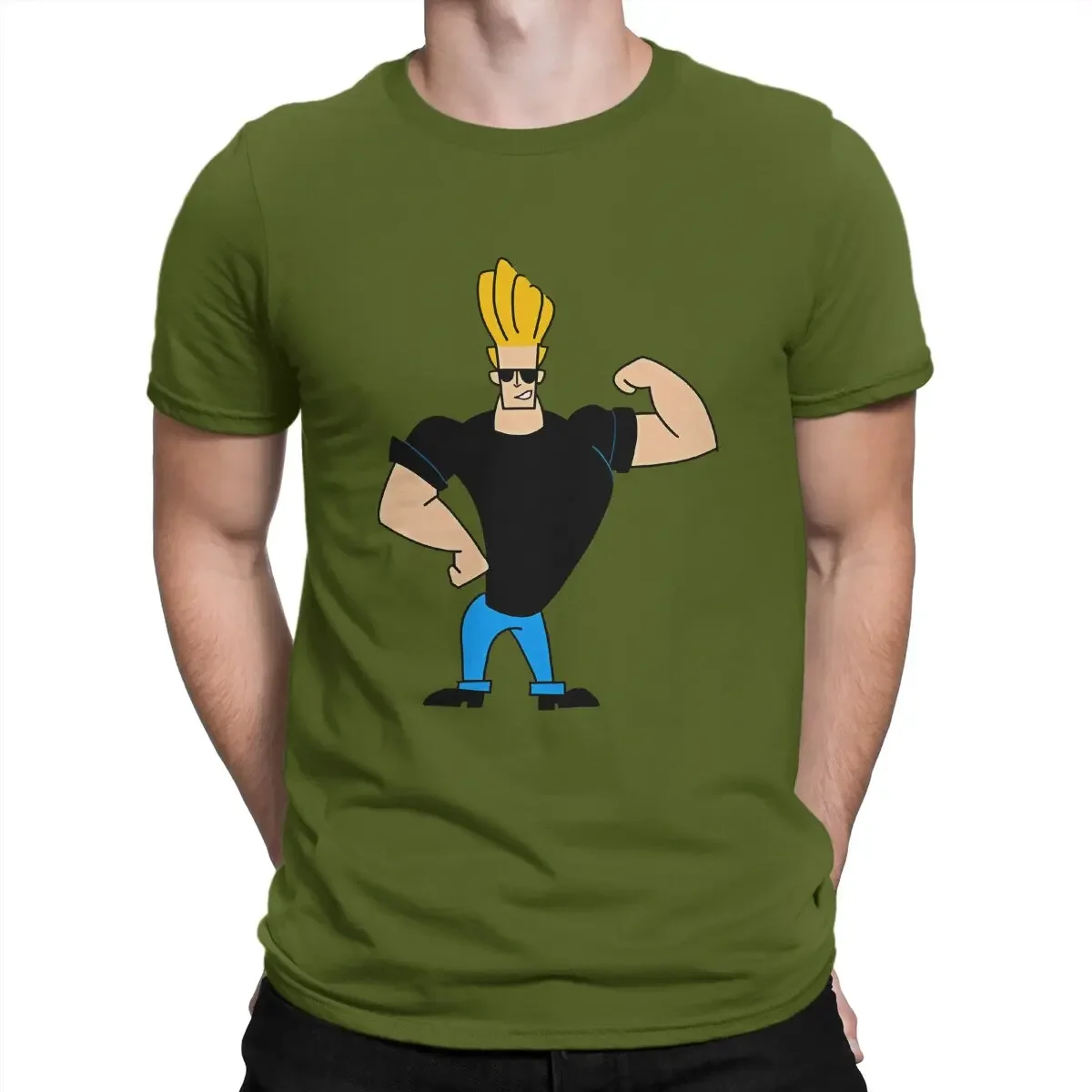 Johnny 2024 Short Sleeve Bravo Cartoon T Shirts Round Collar Tops Men\'s T-Shirt Its Johnny Crazy Cotton Tee Shirt Gift Idea