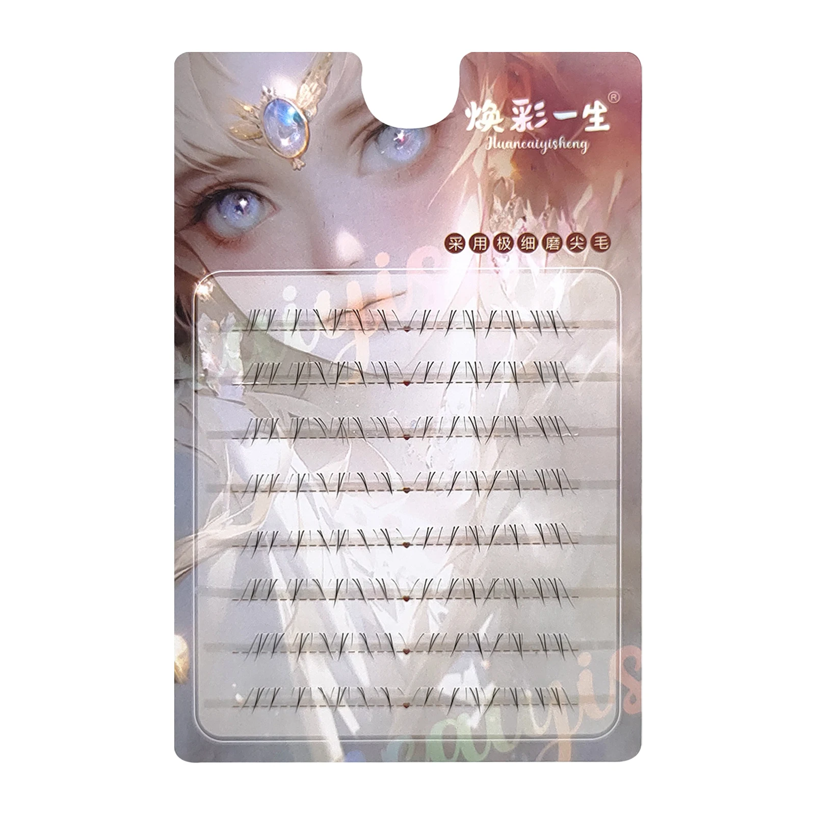 Weiche Manga-Wimpern für den unteren Wimpernkranz, natürlicher Look, transparenter, dünner Stiel, 5-7 mm, Fuchswimpern-Stil, künstliche Wimpern für Modenschau, Tanz, Hochzeit – Detail 7