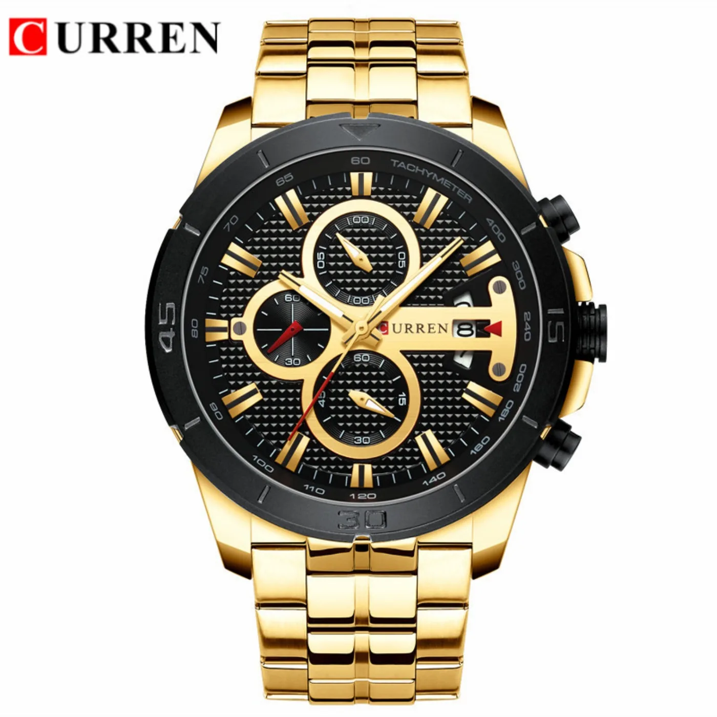 CURREN Watch Men Waterproof Chronograph Sport Military Male Clock Top Brand Luxury Steel Man Wristwatch Relogio Masculino 8337 view 3