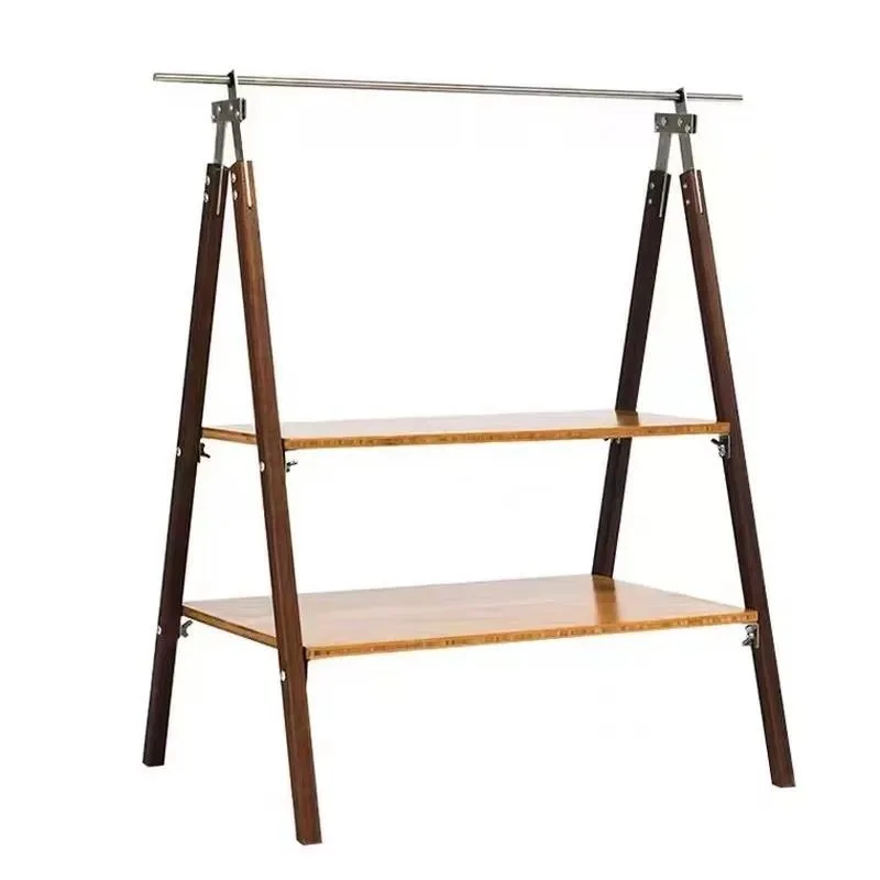 Solid Wood Outdoor Camping Storage Rack Folding Portable Shelf for Tent Gear Organization Lightweight Durable Travel