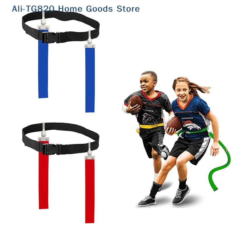 

[TG820]Football Waist Flag Bright Color American Football Match Training Belt Adjustable Soccer Rugby Flag Tag Waist Strap