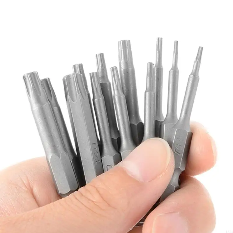 12Pcs 50mm 1/4 Inch Hex Shank T5-T40 Torx Head Screw Driver Bits Set Electric Screwdriver Tools High Performance Durable