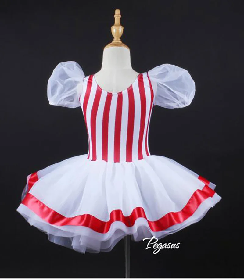 

Girls Ballet Dance Skirt Cute Stripes Ballet TuTu Dancing Dress Children Professional Ballet Dance Show Skirt