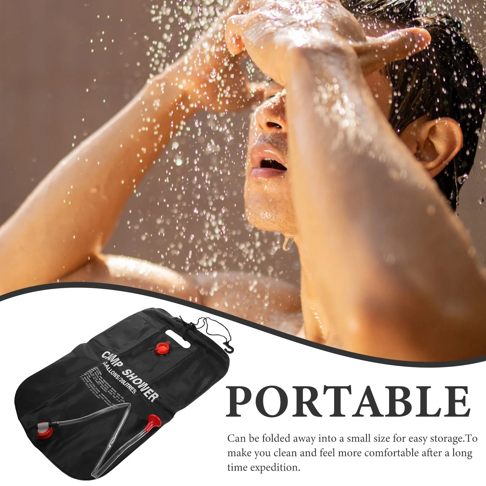 

20L Solar Shower Solar Water Hot Bath Outdoor Water Hiking Shower Bag Bag Travel Foldable Storage Tool