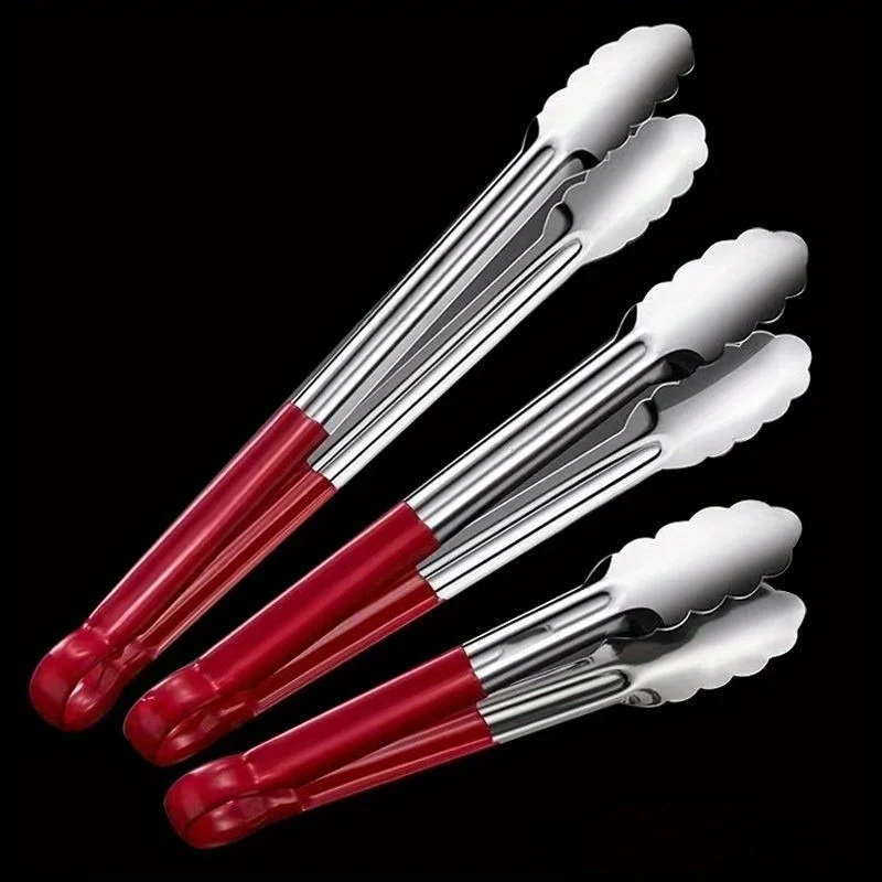 9/12/14 Zoll Edelstahl Küche BBQ Lebensmittel Zange Anti Verbrühungen Griff Buffet Steak Grill Clip Brot Klemme kochen Utensilien
