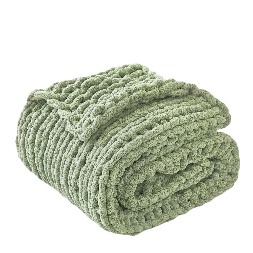 Throw Blanket Soft Thick Yarn Cable Knit Throw Blankets for Couch Bed Sofa