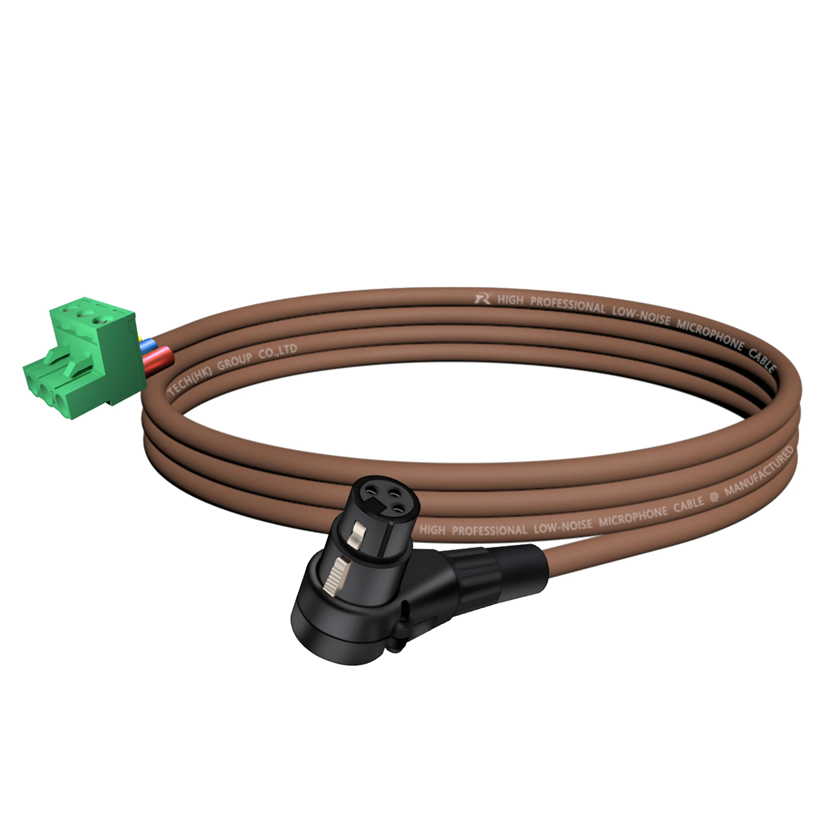 Rechtwinkliges XLR 3-Pin Stecker/Buchse auf grünes 3-Pin PCB Schraubklemmenadapterkabel, 3-adriges XLR-Mikrofonkabel für Lautsprecher – Detail 2