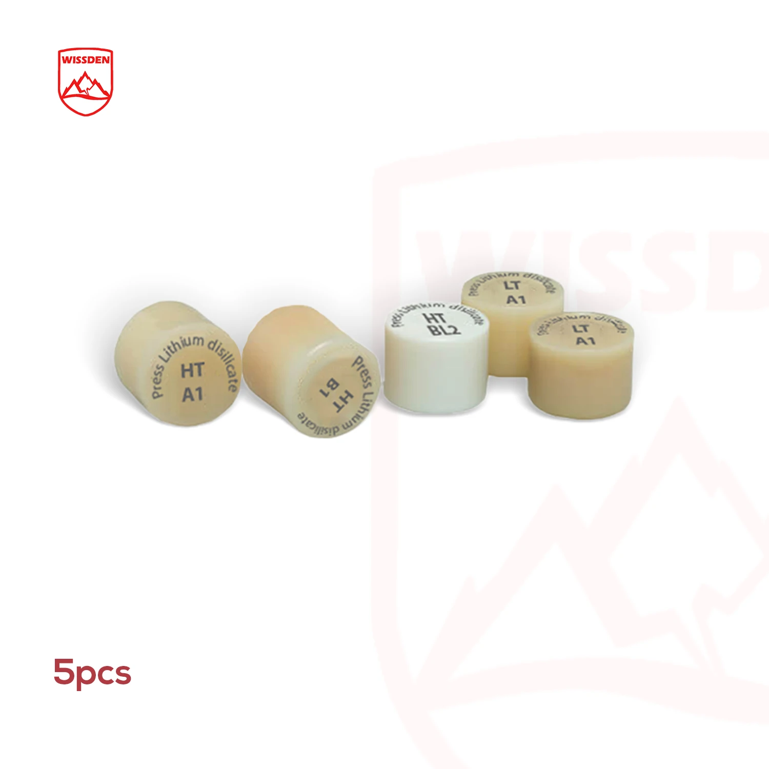 

5 Pieces Wissden Press Dental Glass Ceramic Ingots materials LT/HT Vita 16 colors BL1-4 Dental Lab