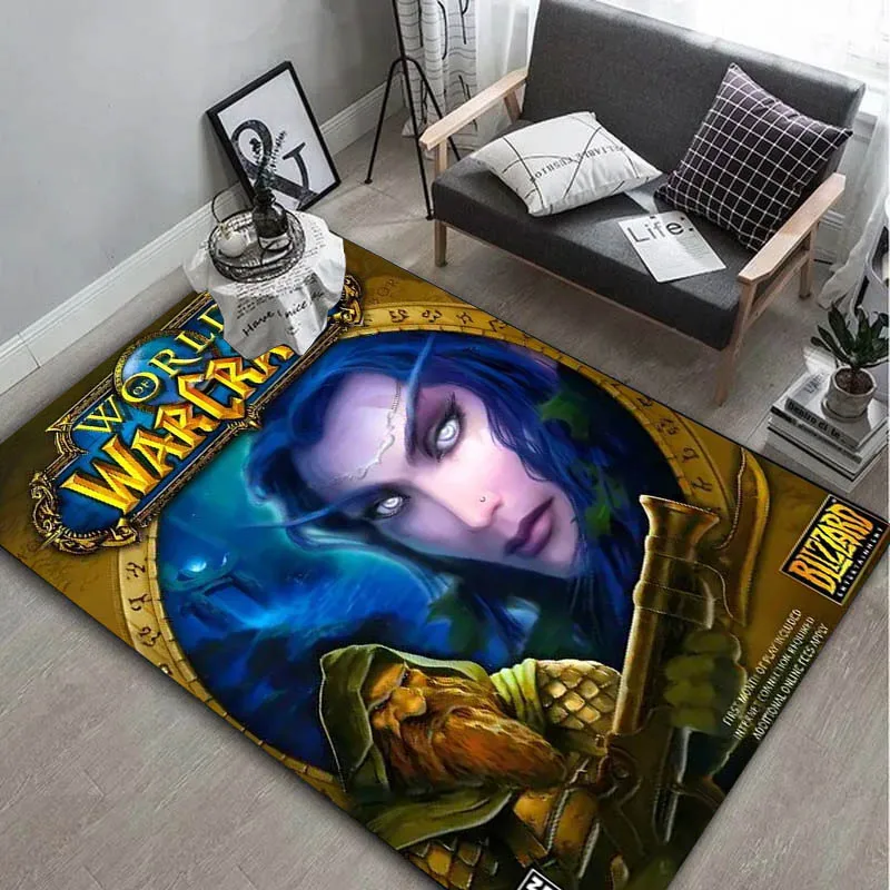 3D W-World Of W-warcraft Video Game Art Carpet Rug Art for Room Decor Home Sofa Halloween Gifts Game Area Rug Non-slip Floor Mat