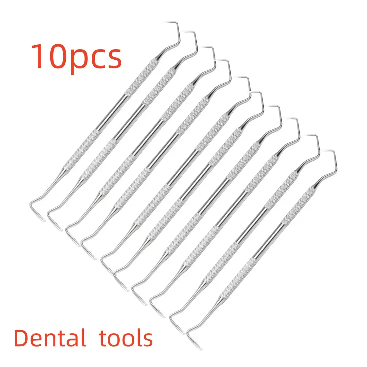 

10PCS/set Steel Double Head Dental Tool Dentist Teeth Clean Hygiene Explorer Probe Hook Pick Dentists Instruments