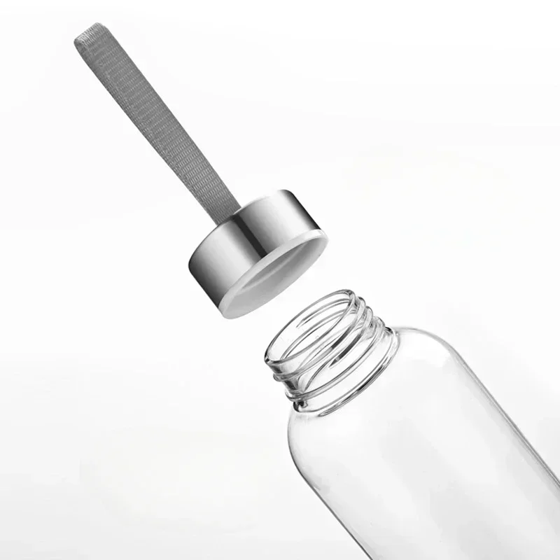 300/400 ml Wasserflasche mit Abdeckung, auslaufsicher, Sport-Trinkflasche, mit Riemen, wiederverwendbar, tragbare Wasserflasche, Fitness-Geschenk