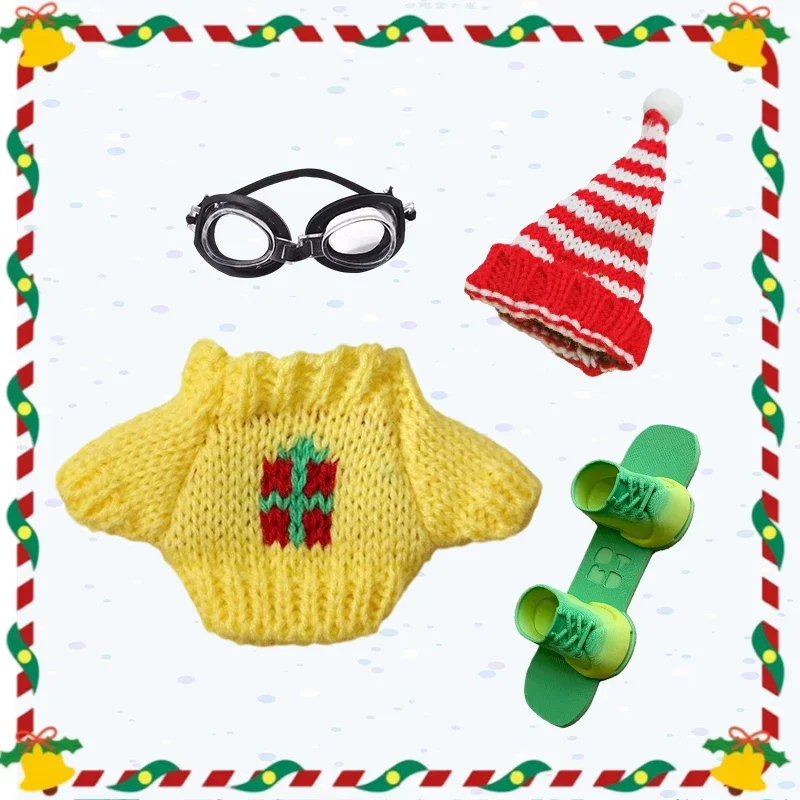 For Labubu Clothing Christmas Set Baby Clothes Doll Wear Crocheted Christmas Tree For labubu Ropa Christmas Fashion Gift