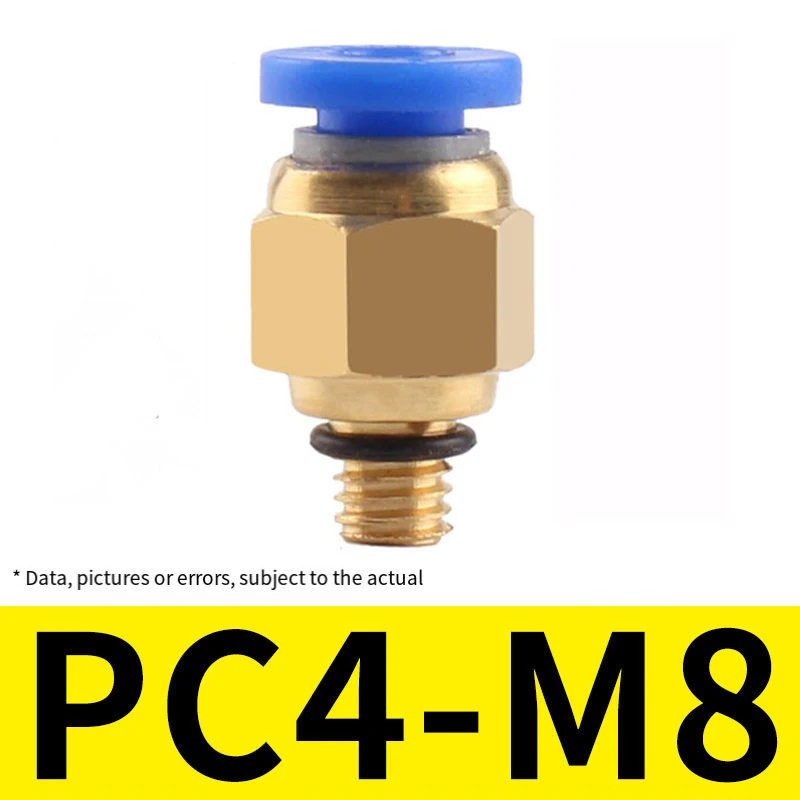 PC8-M6/M8/M10/M12/M-M16 Air Connectors Male Hose Quick Release Fittings Straight Push In pneumatic Fitting