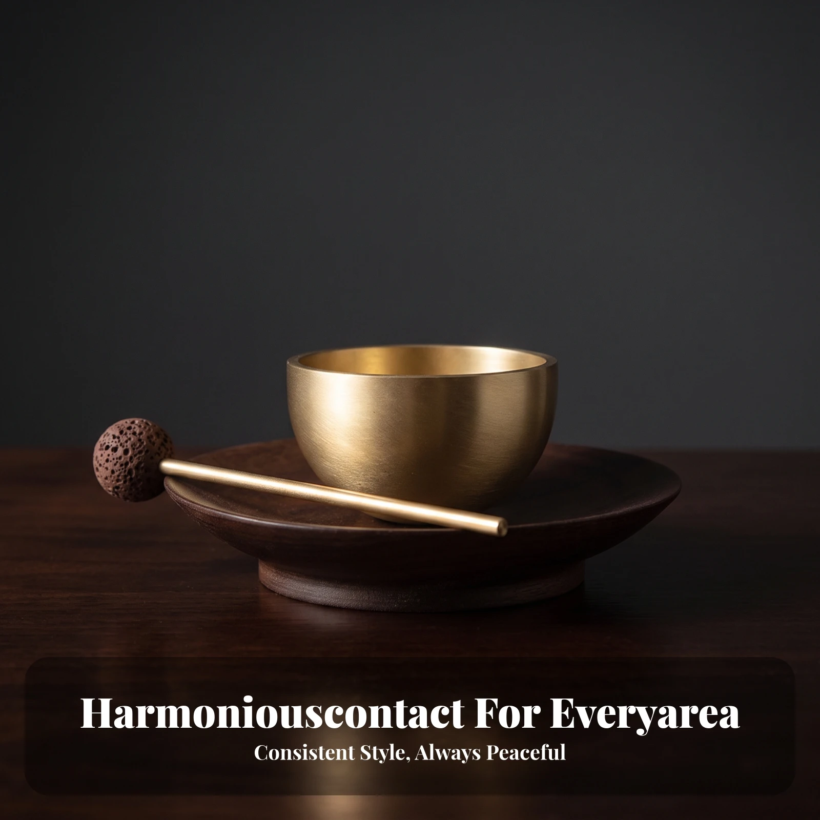 Mini Singing Bowl with Striker Minimalist Brass Singing Bowl with Base Instrument Polished Soothing for Practitioners