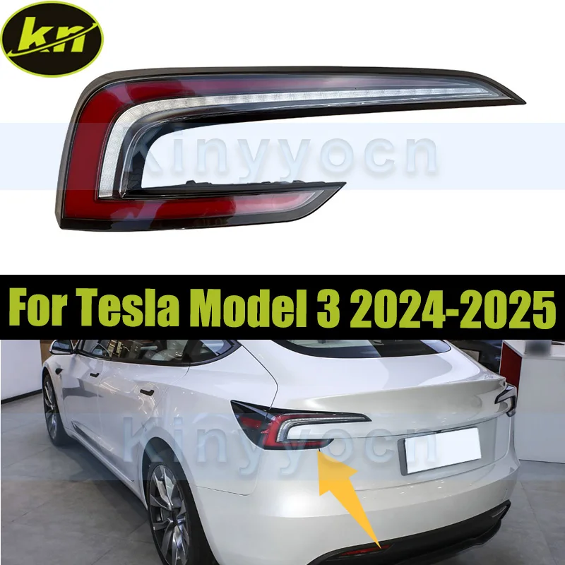 

Крышка заднего фонаря автомобиля для Tesla Model 3 2024-2025, задний бампер, задний фонарь, задний фонарь, стоп-сигнал, задний фонарь