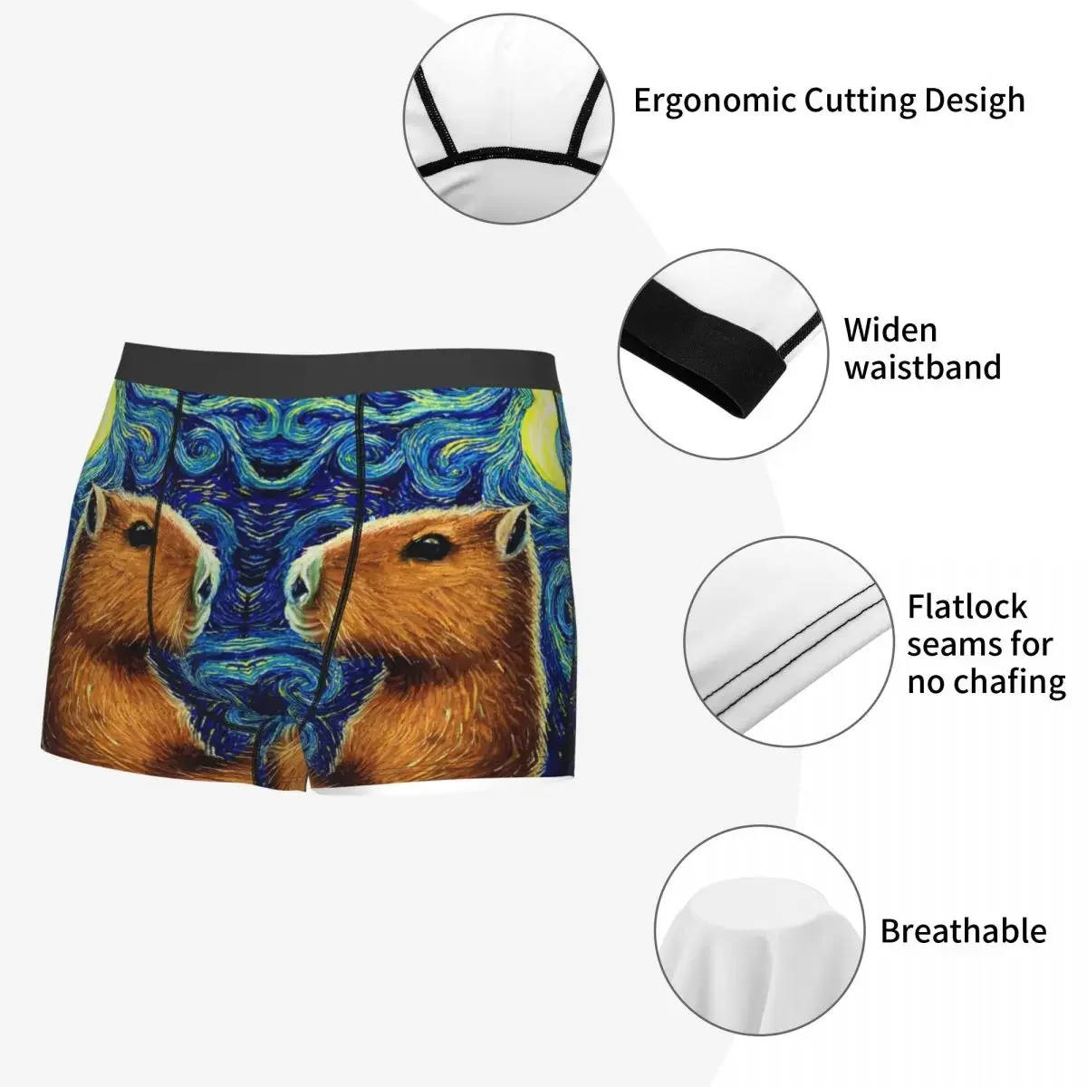 Cool Capybara Boxers Shorts Bragas Calzoncillos de hombre Calzoncillos elásticos Ropa interior