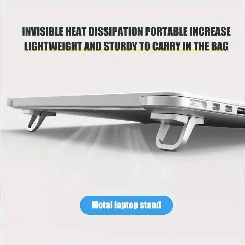 2pcs/Set Laptop Stand for Computer Keyboard Stand Riser Aluminum Mini Portable Laptop Stands for Notebook