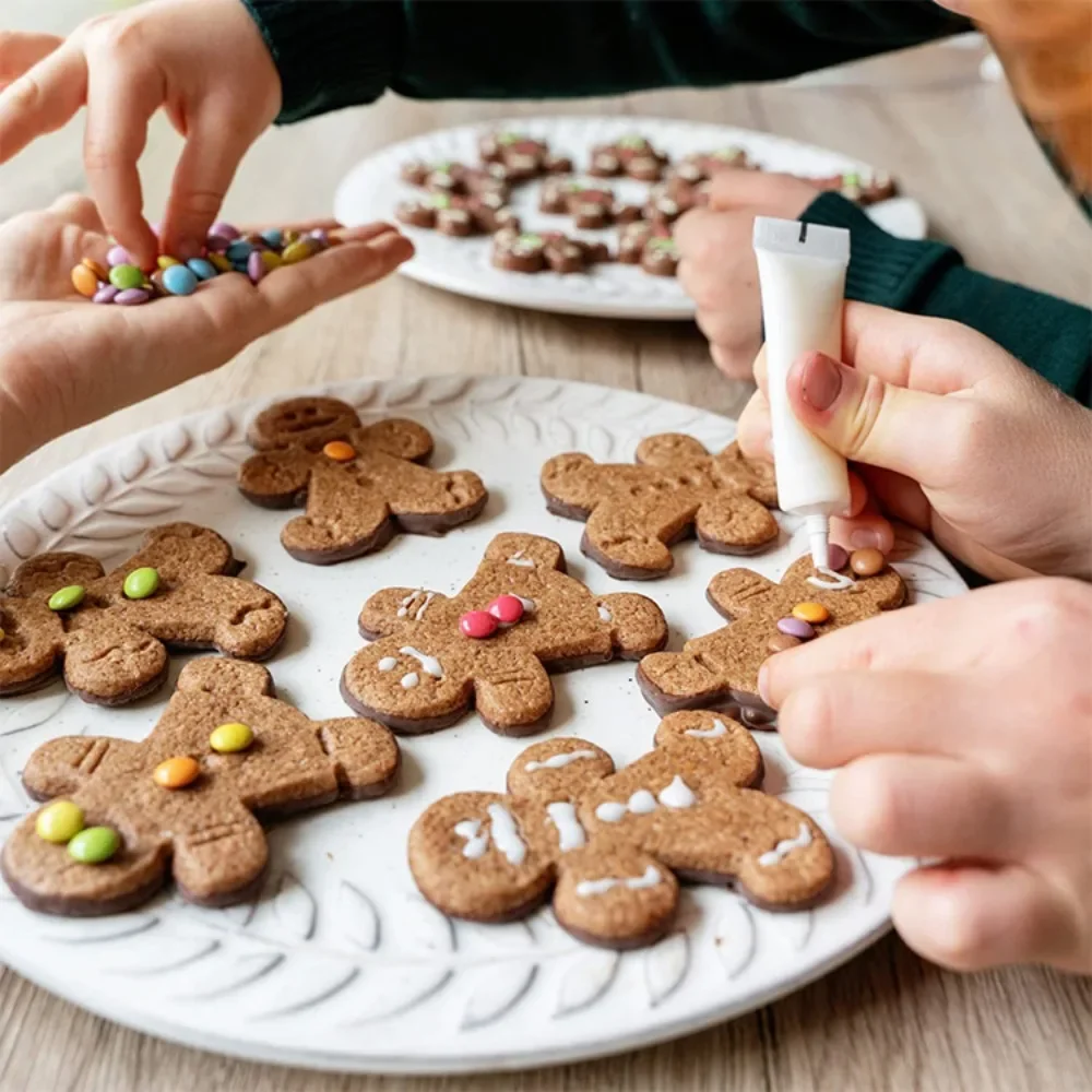 3Pcs 3D Mini House Christmas Cookie Cutter Set Cookie Biscuit Mold Steel Gingerbread Xmas Tree House Fondant Cutter Cake Tools