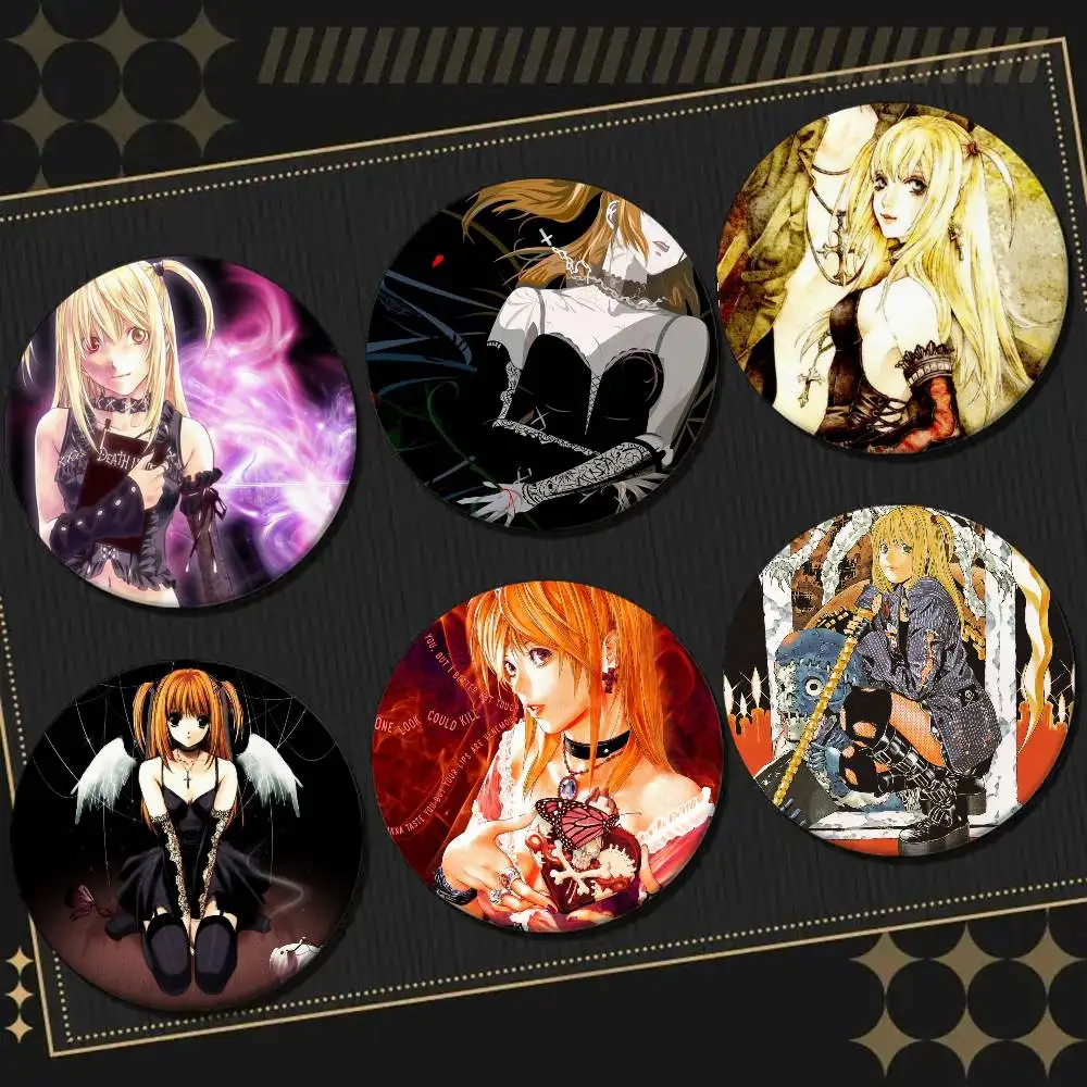 Amane Misa Death Note Vintage redondo láser broche ropa Lapelnd