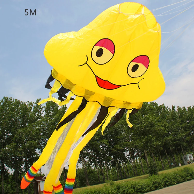 500cm jellyfish kite pendant flying outdoor toys adults kite reel soft kite show inflatable alien kites parachute beach kites
