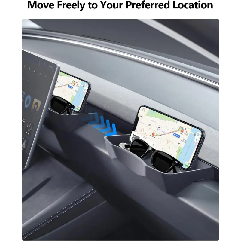 

Держатель для телефона в автомобиль для Tesla Model Y Juniper/Model 3 Highland, органайзер для центральной консоли, чехол для очков, автомобильные аксессуары