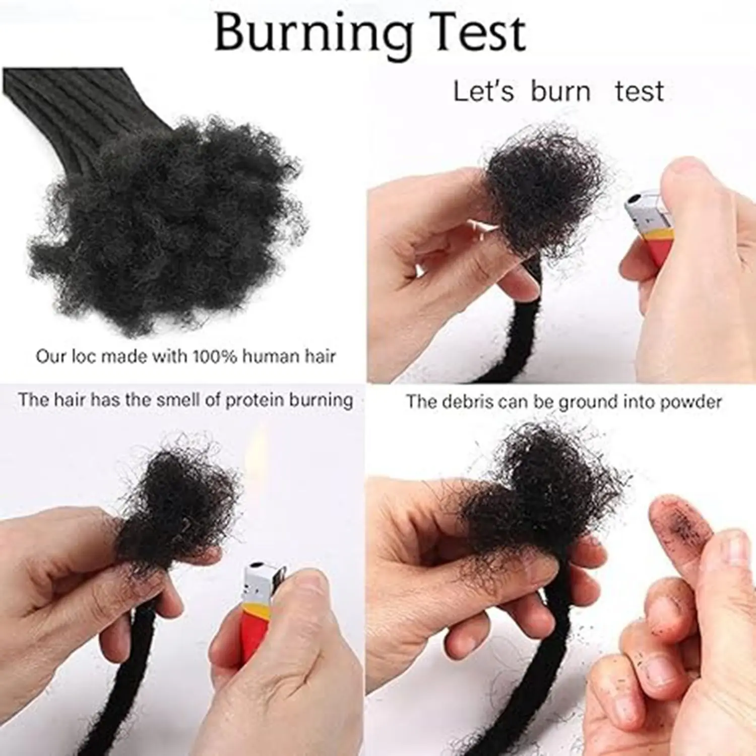 0,1-0,6 cm 4-8 Zoll 100% Echthaar Inter-Loc-Extensions, handgefertigte Dreadlock-Extensions für Männer, Frauen und Kinder, können gefärbt werden – Detail 2