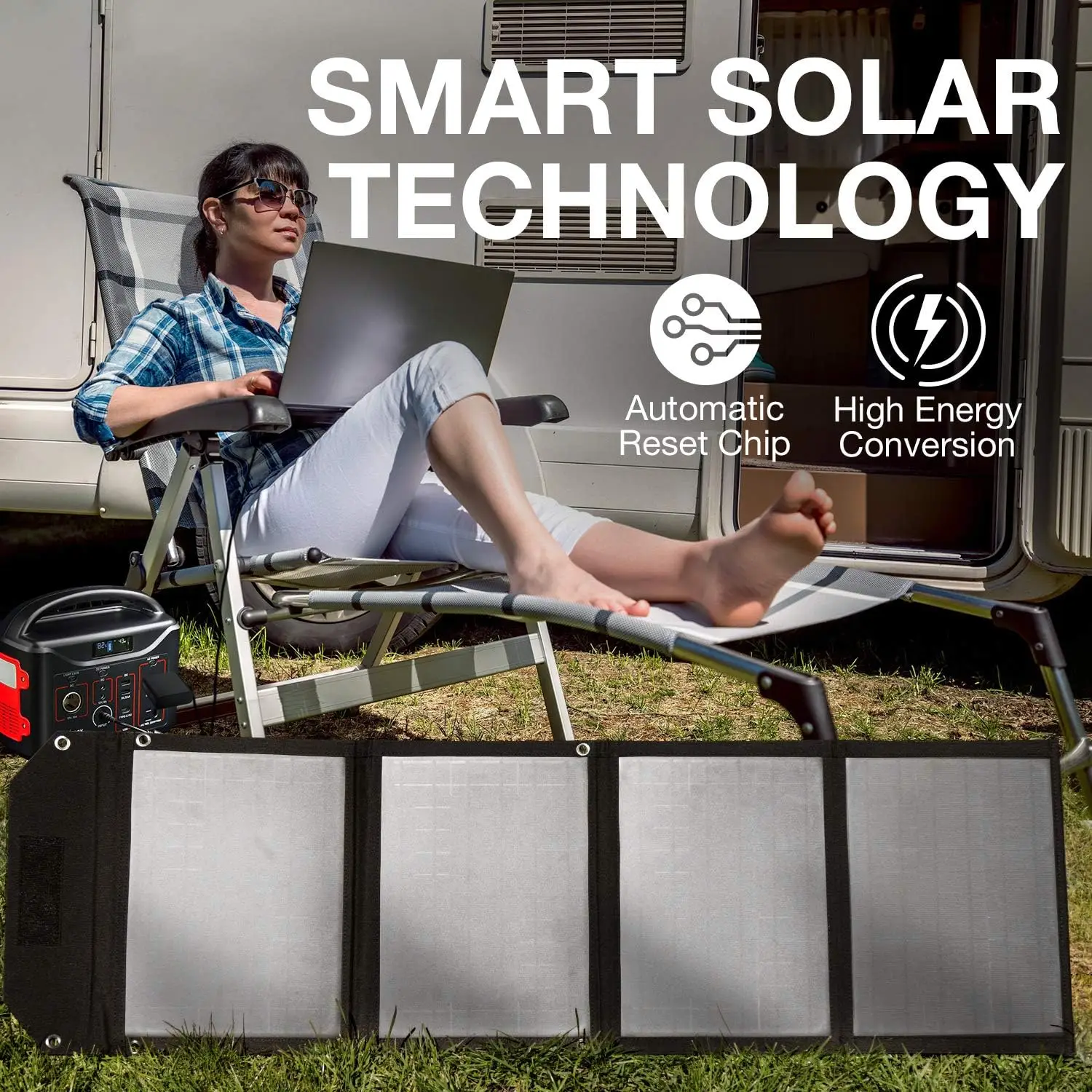 Solar Panel Charger for Camping Power Supply, Portable Power Chargers, and Power Packs, Outputs includes DC