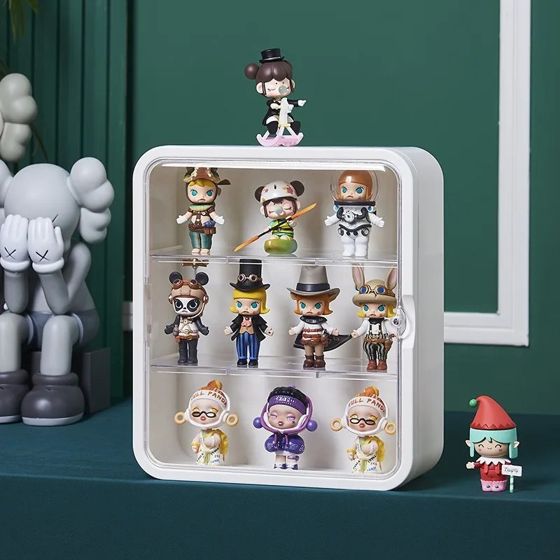 Blind Box Storage Rack for Bubble Mart Dimoo Dust-proof Transparent Cabinet Landscaping Box Action Figures Hanged Display Case