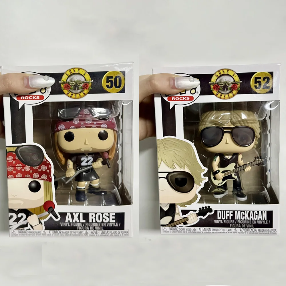 Recién llegados Rocks Funkos Guns N' Roses Axl Rose # 50 Duff McKagan # 52 Pops figuras de acción de vinilo exclusivas juguetes muñecas regalos para niños
