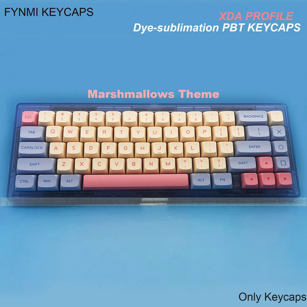 Fynmi XDA ANSI 132keys Marshmallows childhood PBT Dye Sublimation Keycaps for MX switch keyboard