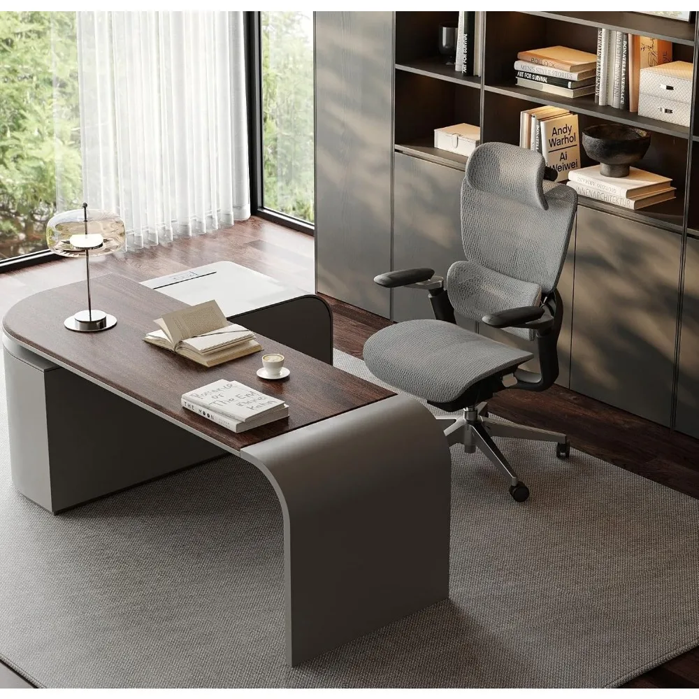 

Эргономичное офисное кресло, сетчатое настольное кресло для домашнего офиса с регулируемой поясничной поддержкой, игровое кресло с подголовником, 5D подлокотник, 90-13