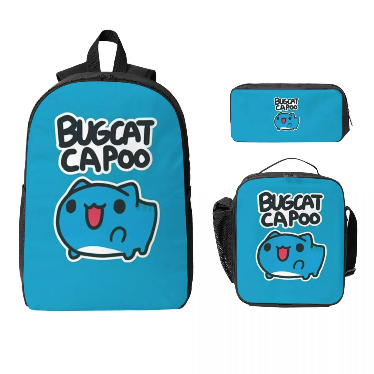 

Comic Cat Bugcat Capoo Bug Cat Backpack Boys Girls BookBag School Bag Computer Shoulder Bags 3ps Insulated Lunch Bag Pencil Case
