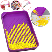 Funnel Diamonds Painting Tray Large Capacity DIY Mosaic Tary Art Crafts 5D Handmade Plastic Purple Handicrafts Tool Accessories