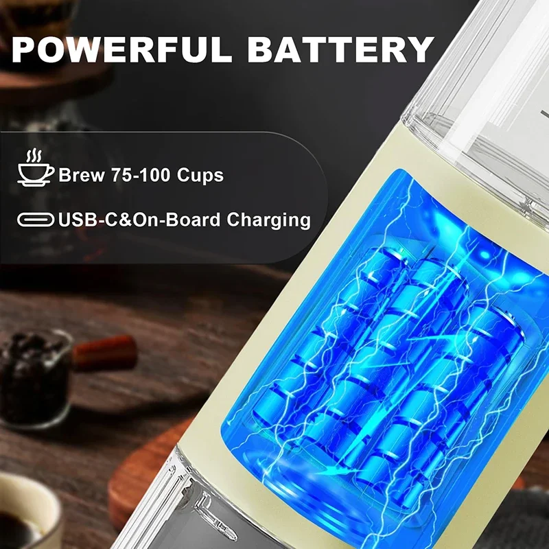 Portable Espresso Machine 2 IN 1 Wireless Pressure Mini Coffee Maker for Travel Hiking Office Auto Shut-Off and Silent Operation - view 3