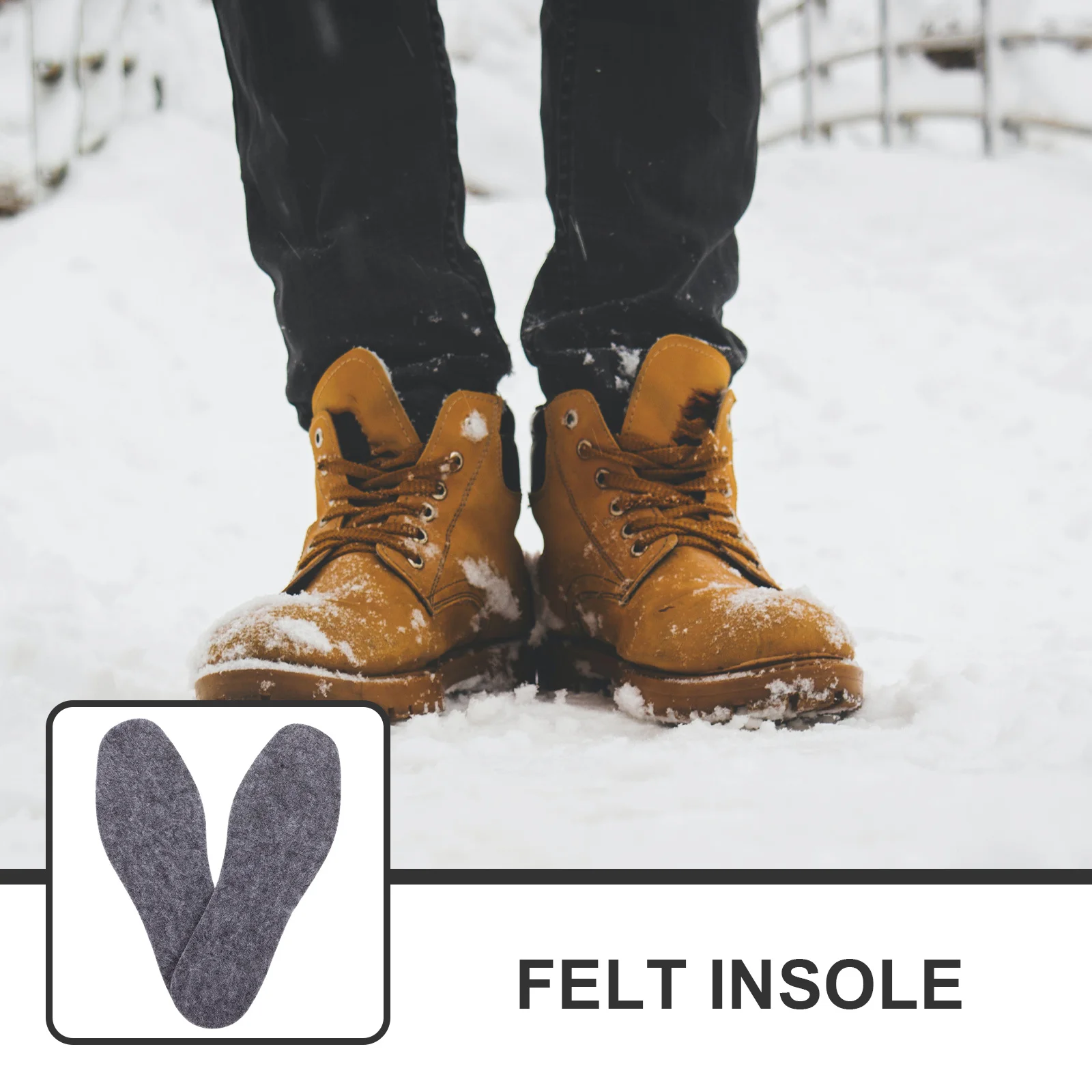 

5Pairs Warm Felt Insoles Durable Practical Longlasting Use Supple Breathable Shoe Cushions Winter Boot Soles Unisex