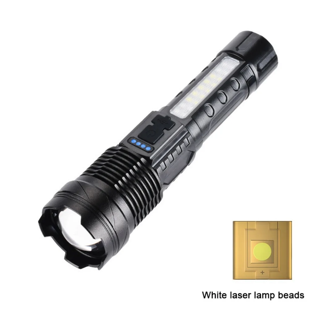 

Super Bright Strong LED Flashlight High Power Zoomable Laser Flashlight Durable Rechargeable Work Flashlight Home