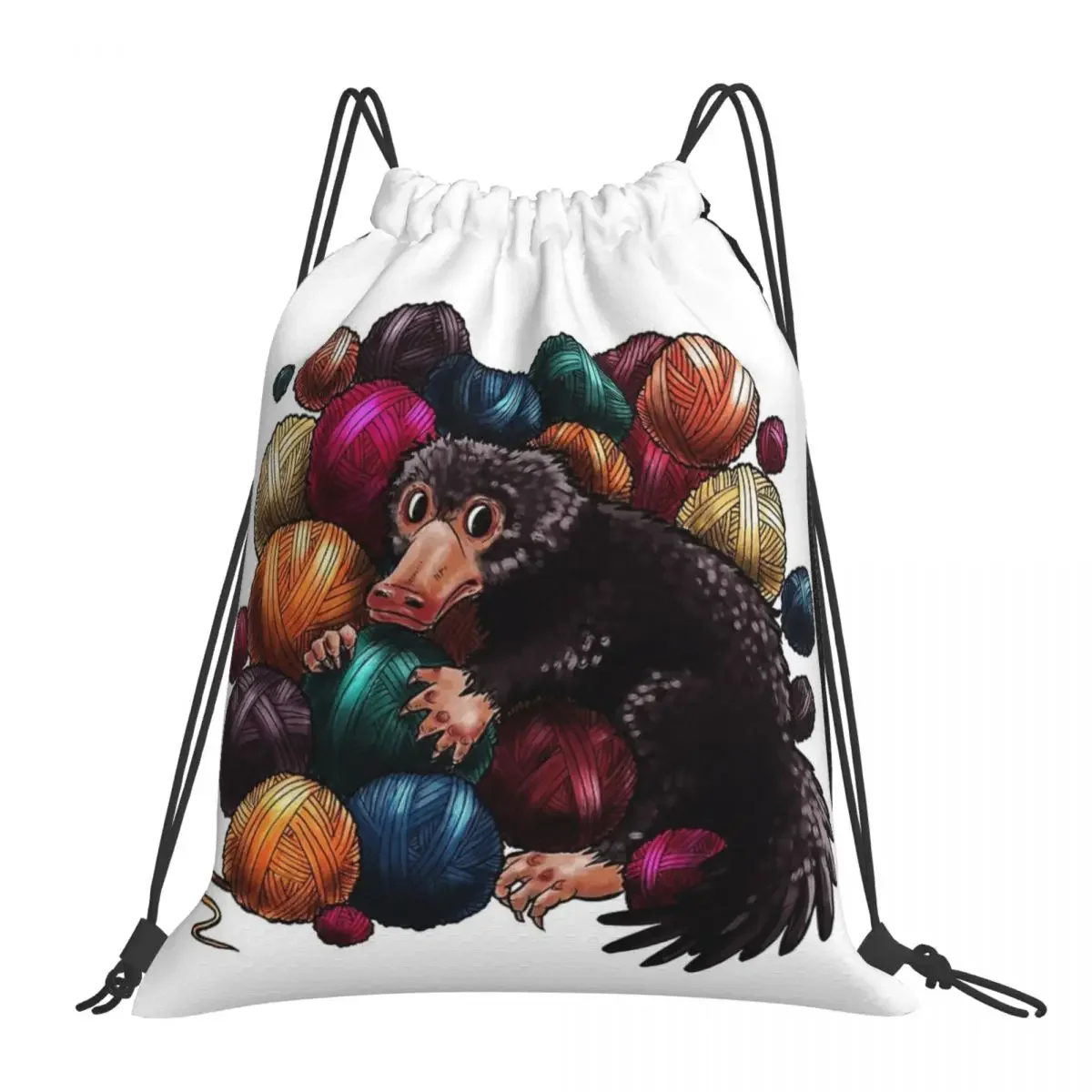 YARNIFFLER-mochila portátil con cordón para hombre y mujer, bolso de bolsillo para zapatos, para estudiantes