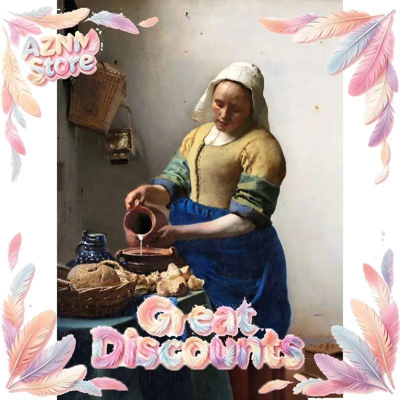 2026Las Meninas/Little Street in Delft/Milkmaid Poster Dark Canvas Painting Vintage Baroque Wall Art Picture Office Home Decor