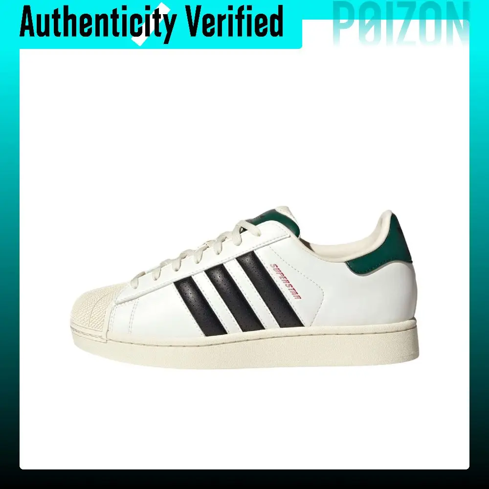 Adidas Originals SUPERSTAR Low top Skateboard Shoes Unisex White Black Green JP9188