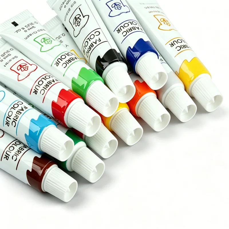 12 Color Permanent Fabric Paint Set,9ml Washable Textile Pigment For T-Shirts,Sneakers,Canvas DIY Crafts